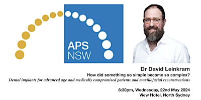 Imagem principal do evento APS NSW Meeting with Dr David Leinkram (OMS)