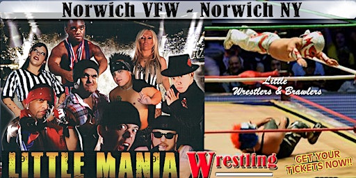 Imagem principal do evento Little Mania Midget Wrestling Goes LIVE in Norwich, NY 18+