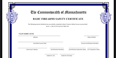 Copy of MASSACHUSETTS FIREARMS SAFETY COURSE primary image