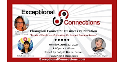 Primaire afbeelding van Exceptional Connections April Decade of Excellence Business Celebration