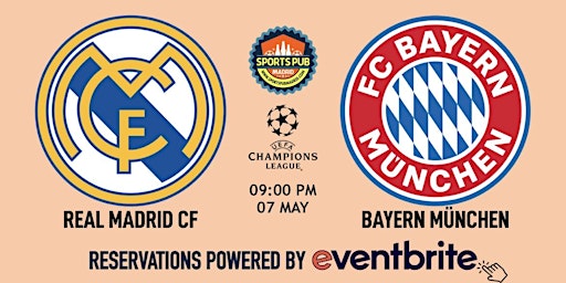 Imagem principal do evento Real Madrid v Bayern München | Champions League - Sports Pub La Latina
