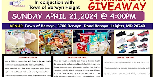 Primaire afbeelding van Favor’s Table Community Giveaway