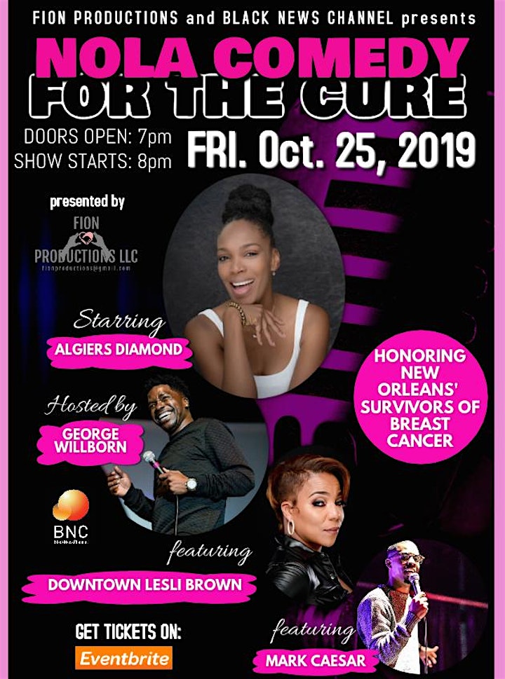 BRAND AMBASSADORS for NOLA Comedy for the Cure starring Algiers Diamond image