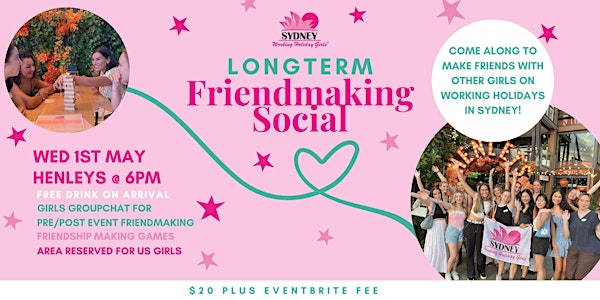 Longterm Friendmaking Social | Wednesday 1st May