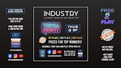 Trivia Night @ Industry Old Town - Wichita KS - THUR 8p @LeaderboardGames