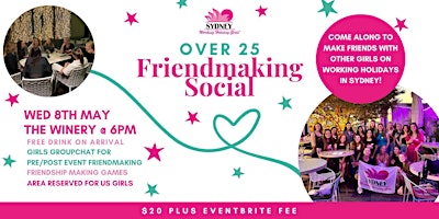 Imagem principal do evento Over 25 Friendmaking Social | Wednesday 8th May