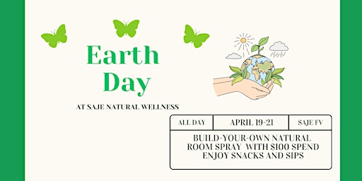 Imagem principal do evento Earth Day at Saje Natural Wellness - Build Your Own Room Spray!