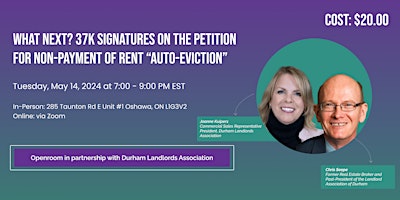 Durham Landlords Association: Auto Eviction Petition, What's Next? primary image