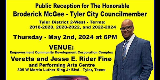 Image principale de Public Reception for The Honorable Broderick McGee