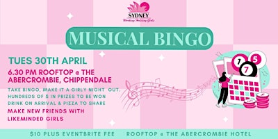 Primaire afbeelding van Musical Bingo with Sydney Working Holiday Girls | Tuesday 30th April