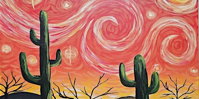 Primaire afbeelding van Starry Night Saguaros - Paint and Sip by Classpop!™