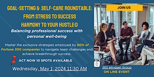 Primaire afbeelding van Goal-Setting &  Self-Care Roundtable: From Stress to Success
