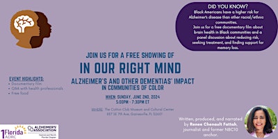 Image principale de In Our Right Mind: A Discussion about Dementia in Communities of Color