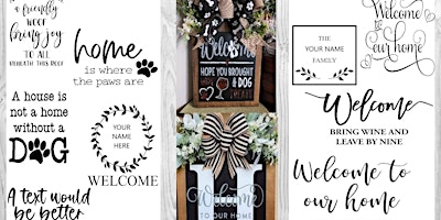 Image principale de Stencil Signs with Bow and Greenery