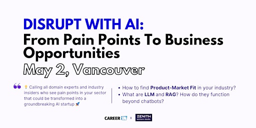 Imagen principal de Disrupt with AI: From Pain Points to Business Opportunities