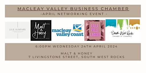 Primaire afbeelding van Macleay Valley Business Chamber April Networking Event