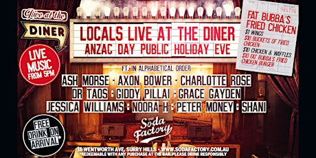 Locals Live At The Diner - Anzac Day Eve