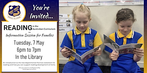 Primaire afbeelding van Reading in the Australian Curriculum - Parent Information Session