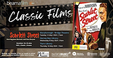 Imagem principal do evento Classic Film - Scarlet Street - Tiaro Library
