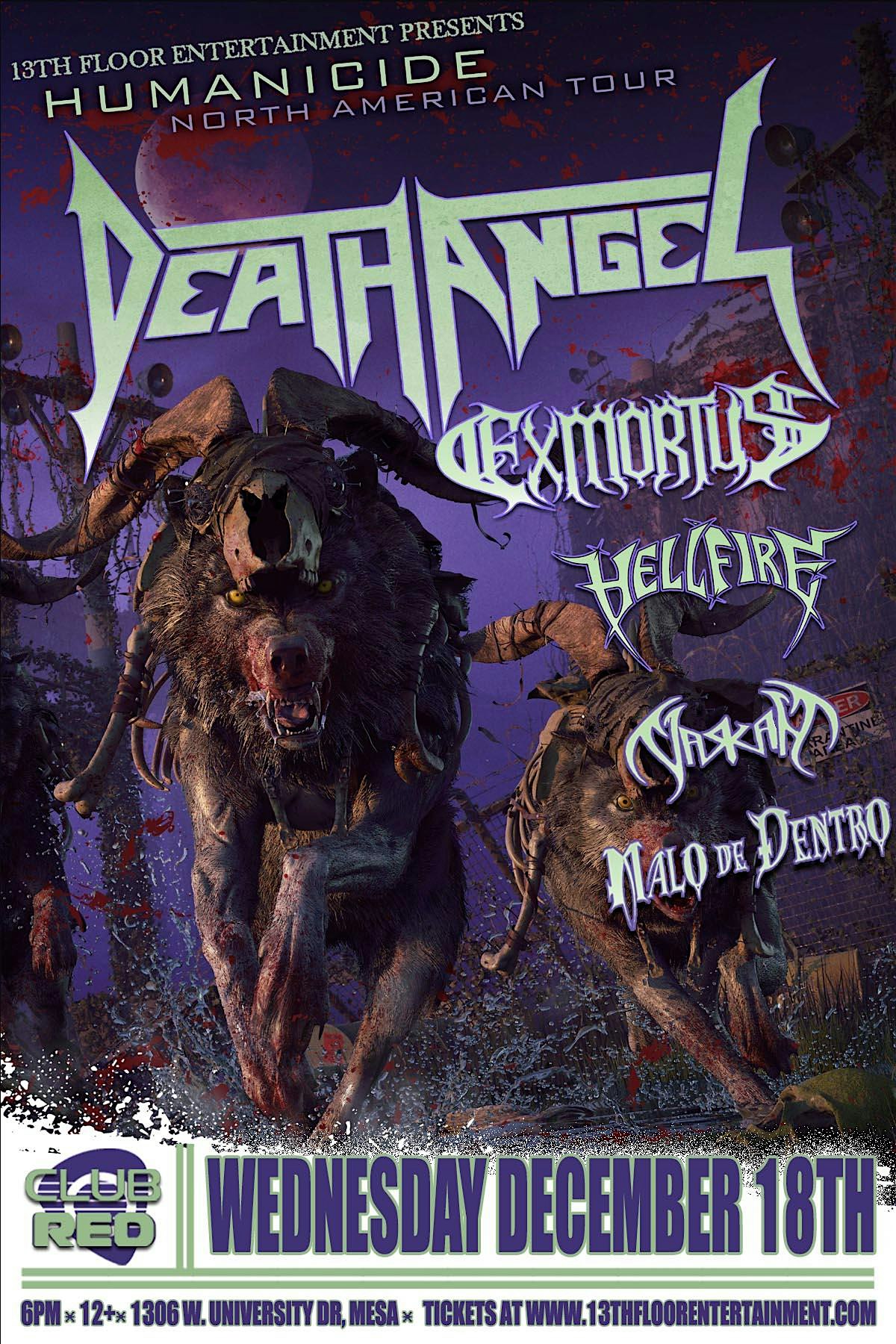 13th Floor Entertainment Death Angel Tickets Club Red West