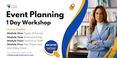 Imagem principal do evento Event Planning 1 Day Workshop in Sacramento, CA on May 1st 2024