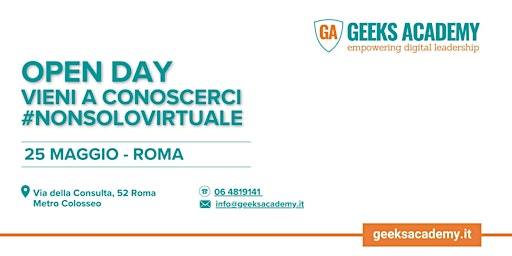 Open Day Vieni a Conoscerci #nonsolovirtuale - 25/05 Roma primary image