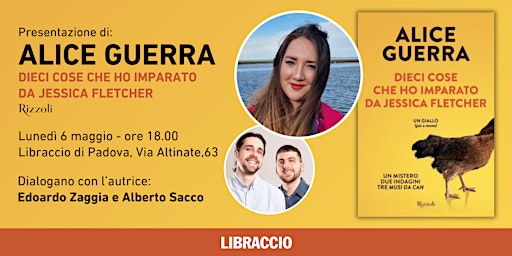 Hauptbild für 6 Maggio ore 18.00 presentazione di Alice Guerra al Libraccio di Padova
