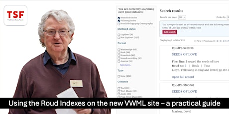 Using the Roud Indexes on the new VWML Website