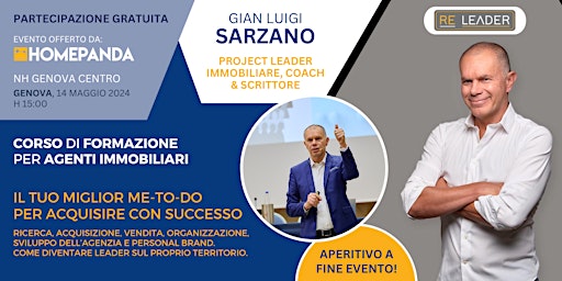 Hauptbild für GIAN LUIGI SARZANO | Corso di formazione per agenti immobiliari