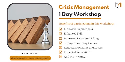 Primaire afbeelding van Crisis Management 1 Day Workshop in Ottawa on 26th Apr, 2024