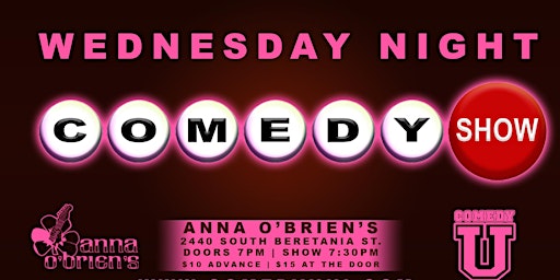Imagen principal de Comedy U Wednesdays At Anna O'Brien's