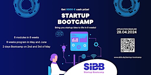 Hauptbild für Fund Your Early Stage Startup-Idea |  SIBB Bootcamp | Online Info-Session