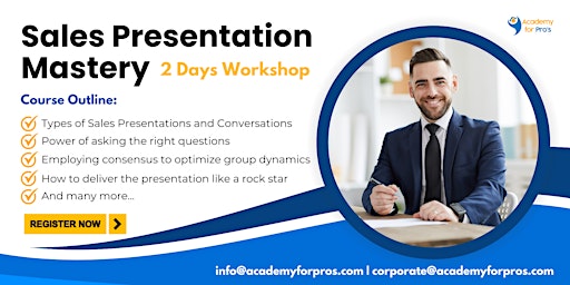 Sales Presentation Mastery 2 Days Training in Tampa, FL on April 22nd, 2024 primary image