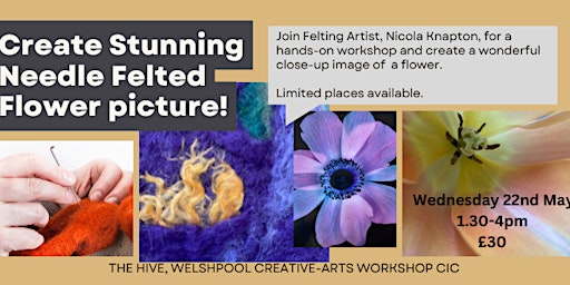 Floral Needle Felted Floral  Picture Workshop primary image