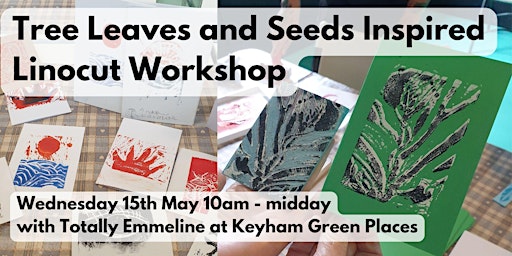 Immagine principale di Tree Seeds & Leaves Linocut and Printing for Beginners 10am 