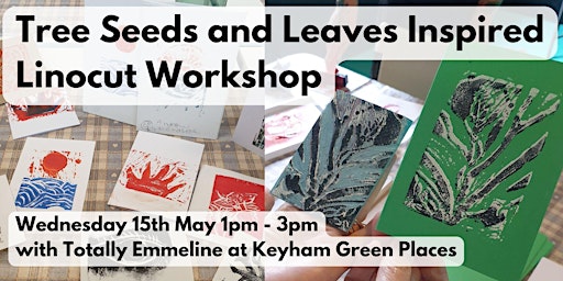 Imagem principal do evento Tree Seeds & Leaves Linocut and Printing for Beginners 1pm