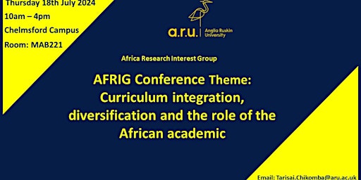 Primaire afbeelding van AFRIG CONFERENCE '24:  Curriculum integration and diversification