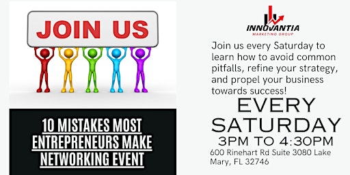 Imagem principal do evento 10 Mistakes most entrepreneurs make networking event