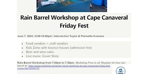 Immagine principale di Rain Barrel Workshop At Cape Canaveral's Friday Fest 