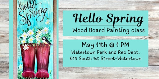 Image principale de Hello Spring Wood Board Painting Class