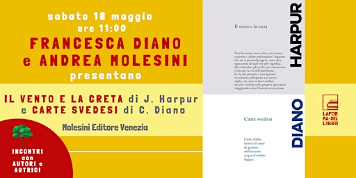 Immagine principale di F. DIANO e A. MOLESINI presentano "IL VENTO E LA CRETA" e "CARTE SVEDESI" 
