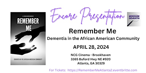 Immagine principale di Remember Me - Dementia Documentary - Atlanta Encore 
