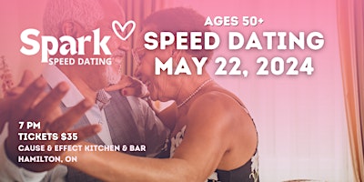 Primaire afbeelding van Silver Sparks Speed Dating 50+ at Cause & Effect Hamilton
