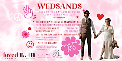 Primaire afbeelding van WEDSANDS Pop Up Festival Wedding Show at The Barn On The Bay