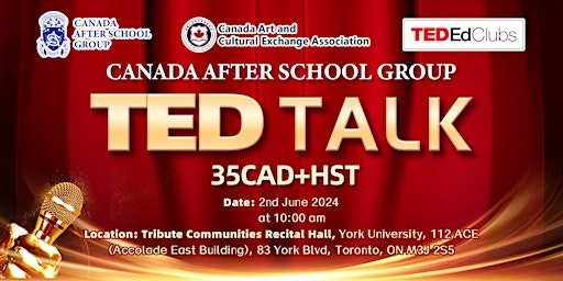 Voices of Tomorrow: Toronto TED-Ed Student Talks Showcase primary image