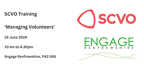 Image principale de SCVO Training ‘Managing Volunteers’