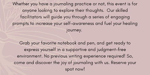 Release. Reflect. Embrace: Holding Back 3 Part Journaling Series primary image