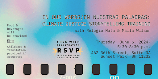 Immagine principale di In Our Words/En Nuestras Palabras: Climate Justice Storytelling Training 