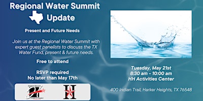 Imagen principal de Regional Water Summit Update