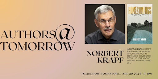 Imagem principal do evento Authors at Tomorrow: Norbert Krapf